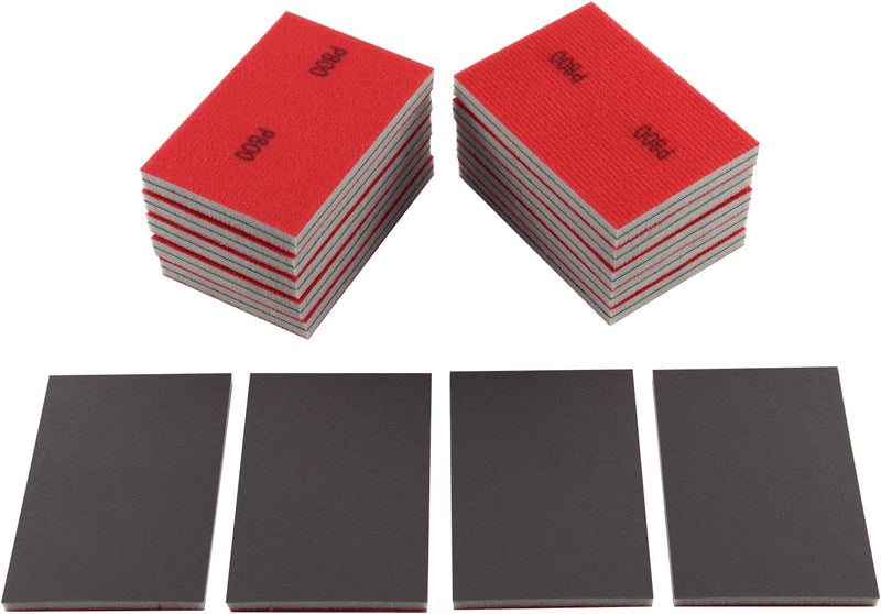Langthering 24pcs 800Grits Sanding Sponge, Wet and Dry 4"x3" Sanding Block, Reusable Sand Paper for Metal Wood Drywall Walls Stone Automotive Paint Plastic DIY(800 Grits) - Image 1